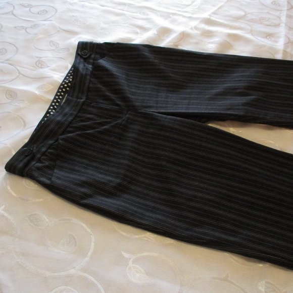 EXPRESS DESIGN STUDIO PINSTRIPE SLACKS (bl-wht) - Picture 15 of 15